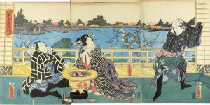 Toyokuni III / Sumida River in Spring [春色隅田川]
