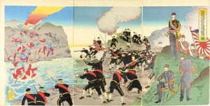 周延「我軍鴨緑江ヲ経テ九連城ヲ占領之図」