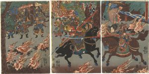 国芳「三国志馬超張飛葭萌関戦」