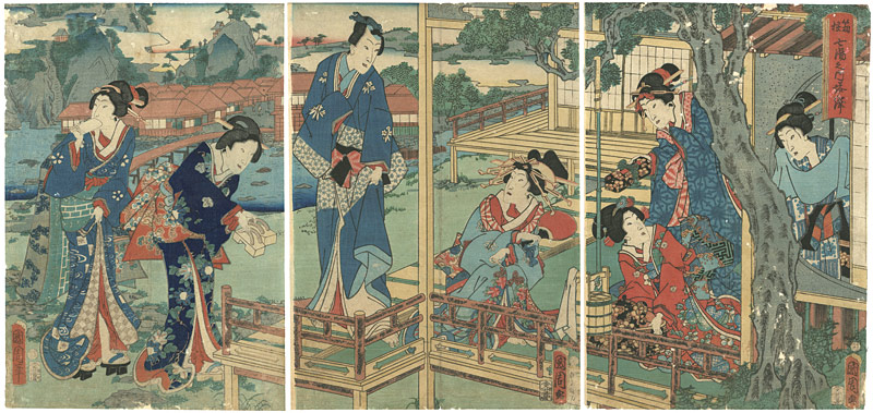 Kunichika “Seven Hot Springs of Hakone / Tonosawa”