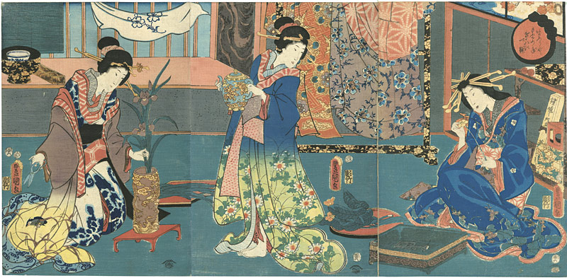 Toyokuni III “3 Beauties”
