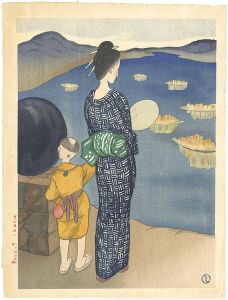 Takehisa Yumeji / Six Views of Nagasaki / Toro-nagashi