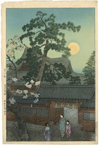 Kasamatsu Shiro / Moonrise At Nezu Gongen Shrine