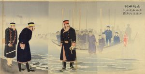 Kiyochika / Sino-Japanese War : Lieutenant-General Yamaji Leading the Japanese Second Army during its Landing on the Jinzhou (Liaodong) Peninsula [山地中将第二軍率金州半島上陸之図]