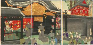 周延「江戸砂子年中行事  四月  御霊屋参拝之図」