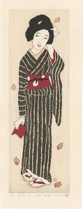 Takehisa Yumeji / Leaf Fall 【Reproduction : Matsunaga Yasuo version】
