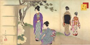春汀「美人十二ヶ月　其四　牡丹」
