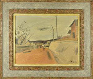 斎藤真一「自筆画　鎌田の道」