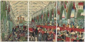 Yoshiiku / Display Room of an English Shop in Yokohama [横浜英吉利西商館繁栄図]