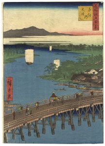 Hiroshige / 100 Famous Views of Edo / The Great Bridge at Senju [名所江戸百景　千住乃大はし]