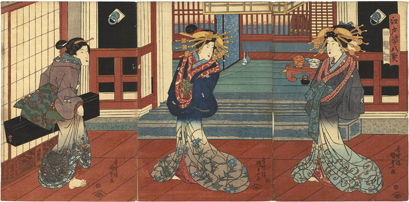Kunisada I “Eight Views of Edo Figures / Shinagawa”