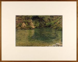 大下藤次郎「自筆画　渓流」
