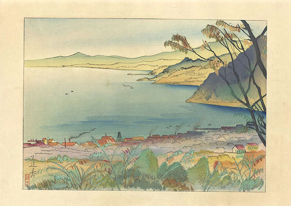 Yamaguchi Hoshun “Yamato Prints - Eight Scenic Views of Japan / Beppu Hot Spring”