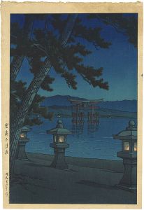 Kawase Hasui / Moonlight Night at Miyajima