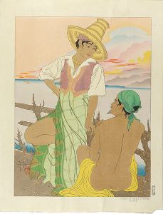 Paul Jacoulet / Sunset in Menado, Celebes