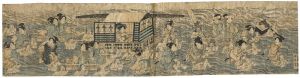 Kuniyasu / Crossing Oi River [大井川蓮台図]