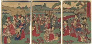 Kunimasa / Picking Tea Leaves [茶摘御遊覧之図]