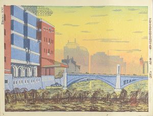 Koizumi Kishio / 100 Views of Great Tokyo in Showa Era  / Edo Bridge and Its Neighborhood (#22)