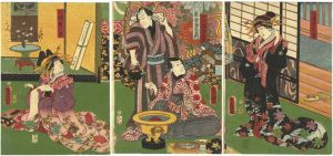 Toyokuni III / Kabuki Scene from Momochidori nigiwai Soga [百千鳥賑曽我]