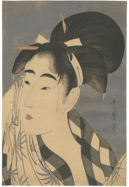 Utamaro “The Face of Oshun, Wife of Denbei【Reproduction】”