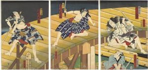 Yoshiiku / Kabuki Scene from　Kokoga Edo Koude no Tatehiki [慈江戸小腕達引]