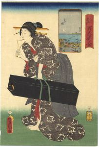 江戸名所百人美女　高輪
