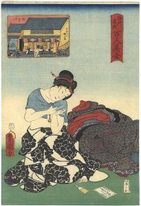 江戸名所百人美女　浅草すハ丁