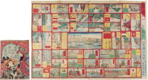 Yoshiiku / Sugoroku (Board Game)  [国旗名跡五大洲一覧双六]