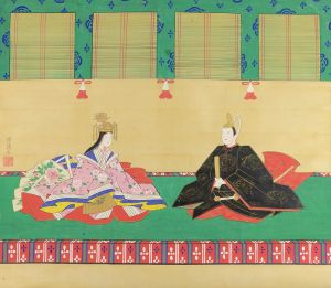 源應溪「自筆画幅　雛図」