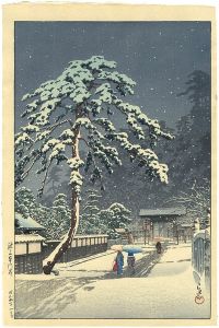 Kawase Hasui / Honmonji Temple in Snow