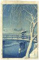 Evening snow Edo River