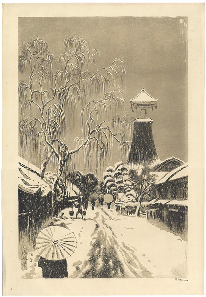 Oda Kazuma “Sight in Osaka / Sumiyoshi in Snow ”