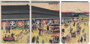 一景「東京通旅籠町馬車通行之全図」
