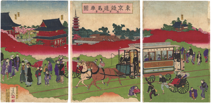 Yoshimura “Picture of the Horse-Drawn Trams : Senso-ji Temple”