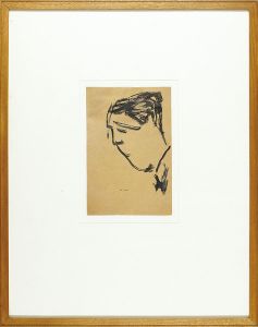 アルベール・マルケ「自筆画　男の顔」