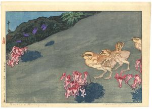Yoshida Hiroshi / 12 Scenes in the Japan Alps / Snow Grouse & Dicentra Flowers