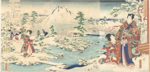 Toyokuni III, Hiroshige II / Genji by Collaborating Brushes / Snow in the Garden [合筆源氏　庭中之雪]