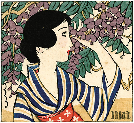 Takehisa Yumeji “Wisteria Flowers”
