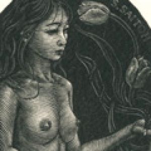 Wakuta Toshiyuki / Ex Libris / Tulip & Nude