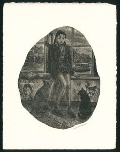 Wakuta Toshiyuki / Ex Libris / Girl (Miyazawa, Kenji)