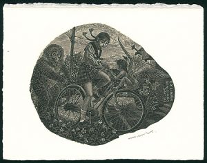 Wakuta Toshiyuki / Ex Libris / Girl on Bicycle II