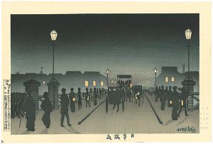 東京名所図　日本橋夜【復刻版】