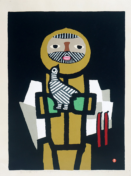 Azechi Umetaro “鳥と山男”