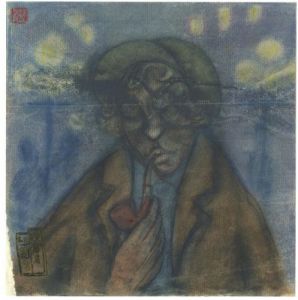 自筆画　賭博者