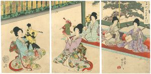 周延「千代田の大奥　猿若狂言」
