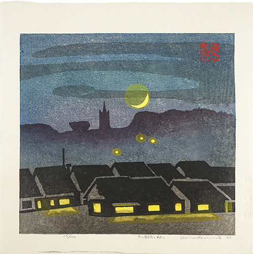 Hashimoto Okiie “Moon, Church and Village”