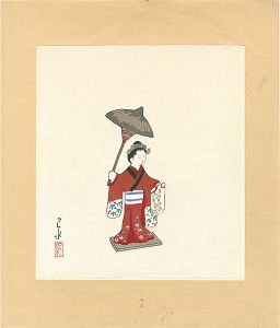 川瀬巴水「泥人形」