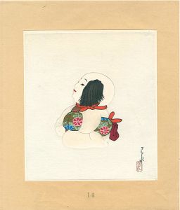 川瀬巴水「御所人形」