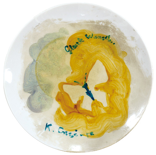 Onchi Koshiro “Hand Painted Decorative Plate : Gluckwunsch”