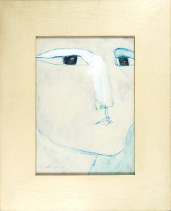早川良雄「早川良雄作品展『顔たち・白』ポスター原画」